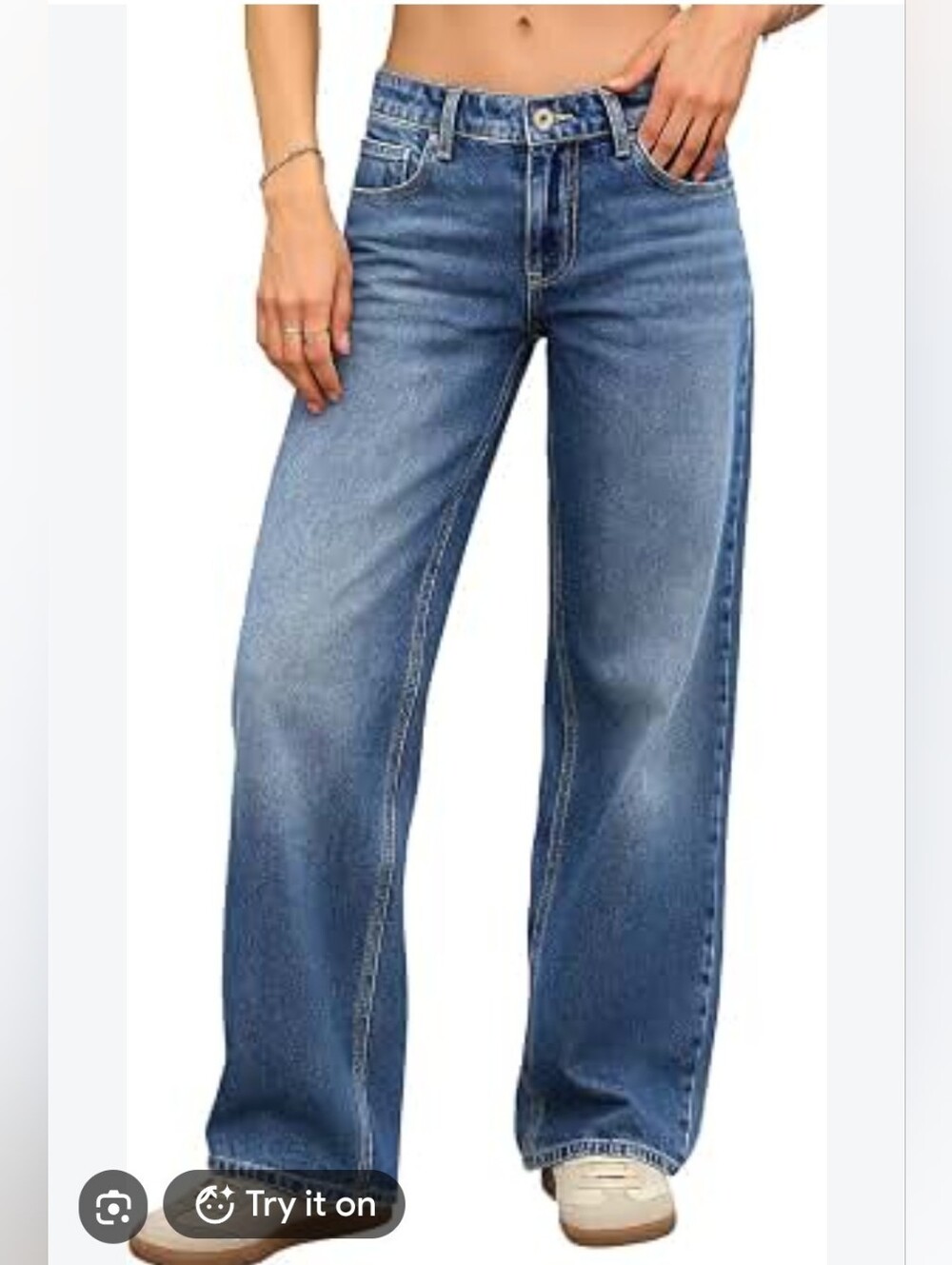 Flamingals Low Rise Baggy Straight Leg Button Fly Jeans NWT Large
